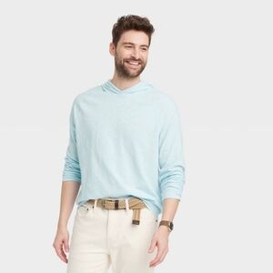 Men's Raglan Sleeve Crewneck Pullover Sweatshirt Goodfellow & Co Light Blue XXL